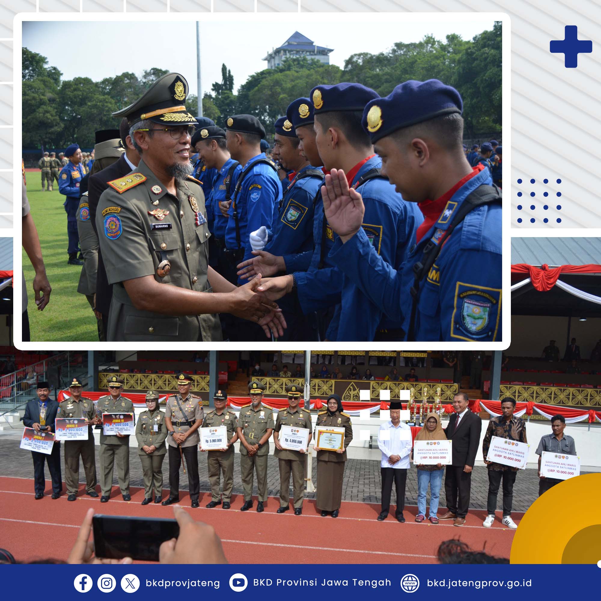 Upacara HUT Satpol PP, Satlinmas, dan Damkar berlangsung di Stadion Sriwedari, Surakarta