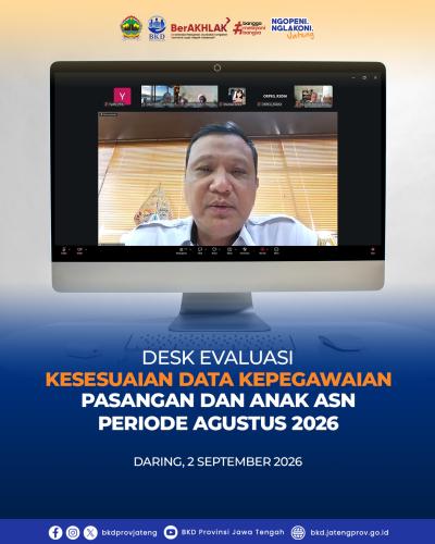 Desk Evaluasi Kesesuaian Data Kepegawaian Pasangan dan Anak ASN Periode Agustus 2026