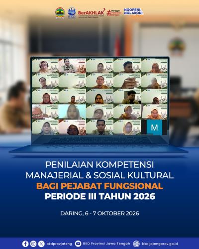 Penilaian Kompetensi Manajerial dan Sosial Kultural bagi Pejabat Fungsional Periode III Tahun 2026