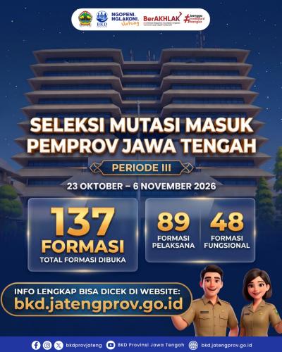 Pendaftaran Seleksi Masuk Pemerintah Provinsi Jawa Tengah Periode III Tahun Anggaran 2026 Telah Dibuka!